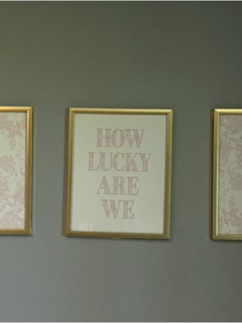11” x 14” Framed Wall Art Trio with Gold Frames - Pink Typography